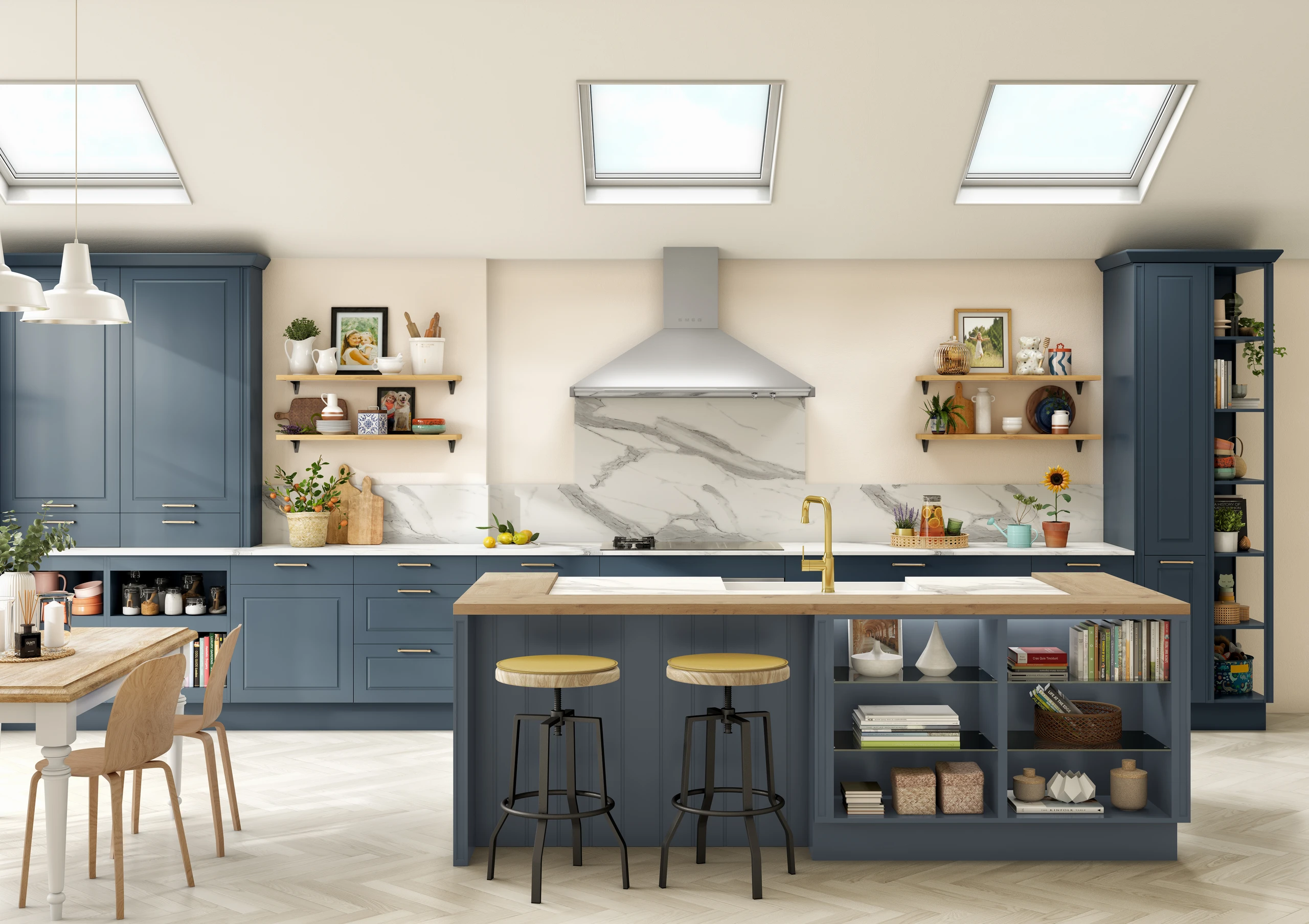 Close-up of Shape Fjord blue lacquer finish